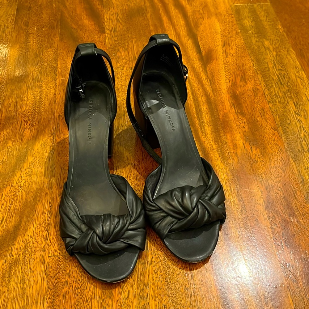 Rebecca Minkoff black chunky heel sandals